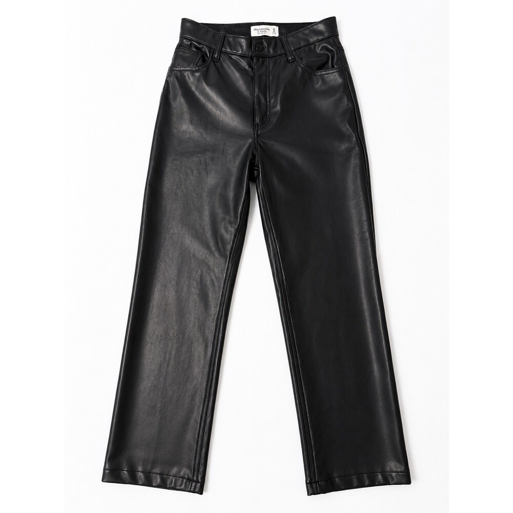 Abercrombie & Fitch Faux Leather 90s Straight Ultra High Rise Pants • Size 6